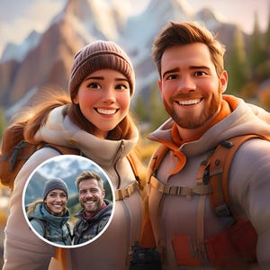 ピクサーキャラクターのカスタムポートレート、3D漫画スタイルのアートワーク、写真からのデジタル描画、カップル、家族、友人へのパーソナライズされたギフト