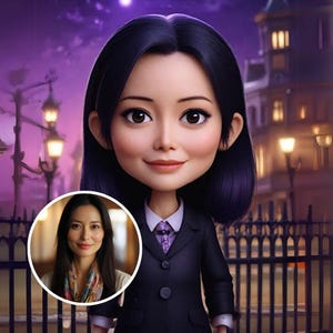Retrato de dibujos animados con IA personalizado / Avatar digital elegante / Arte de personaje 3D personalizado / Apariencia animada profesional / Descarga instantánea