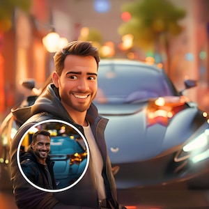 Custom Pixar Style Digital Cartoon Portrait, 3D Character Design from Photo, Unique & Fun Gift for Couples, Family - Friends