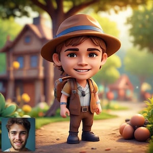 Avatar de desenho animado personalizado - Retrato de personagem de aventura de IA personalizado
