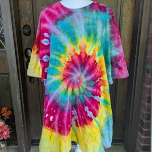 Rainbow Brite t-shirt tie dye unisex One of a kind! Made using ice dye technique.  Size 2XL