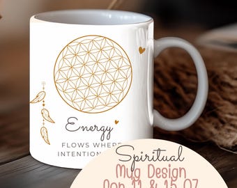 11oz mug wrap 15oz flower of life sublimation mug png spiritual coffee mug printable gift energy healing mug digital cricut celestial wrap