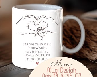 New Parents Gift Baby Shower Mug Mummy Daddy Coffee Cup First Time Mom and Dad Mug Wrap 11oz 15oz Sublimation PNG Printable Family Quote Mug