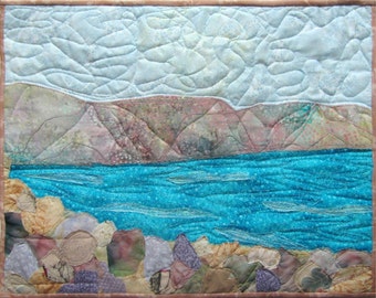 Landscape Art Quilt Wall Hanging Lake Scene Patchwork | Etsy