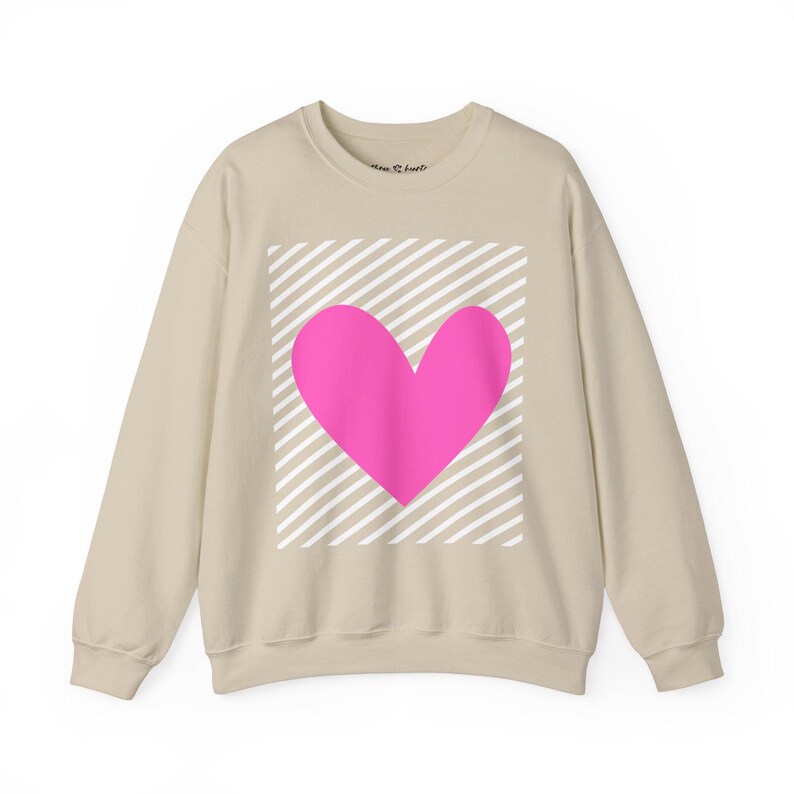 Heart Graphic Sweatshirt, Valentine's Day Crewneck Pullover image 3