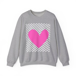 Heart Graphic Sweatshirt, Valentine's Day Crewneck Pullover image 5