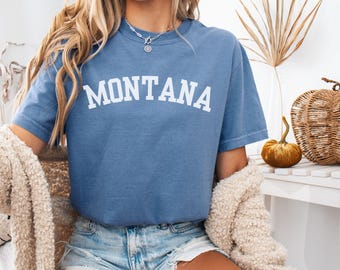 Camiseta Montana, estilo vintage, algodón suave