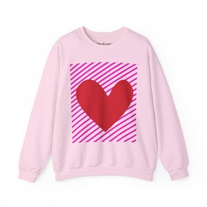 Heart Graphic Sweatshirt, Valentine's Day Crewneck Pullover image 4