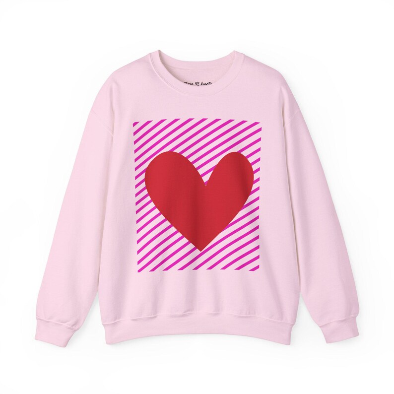 Heart Graphic Sweatshirt, Valentine's Day Crewneck Pullover image 4