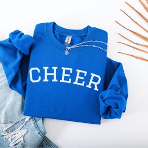 Cheerleader Sweater, Cheerleading Crewneck, Cheer Team Apparel, Spirit Sweatshirt, Gift for Cheerleader