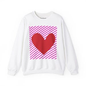 Heart Graphic Sweatshirt, Valentine's Day Crewneck Pullover image 2