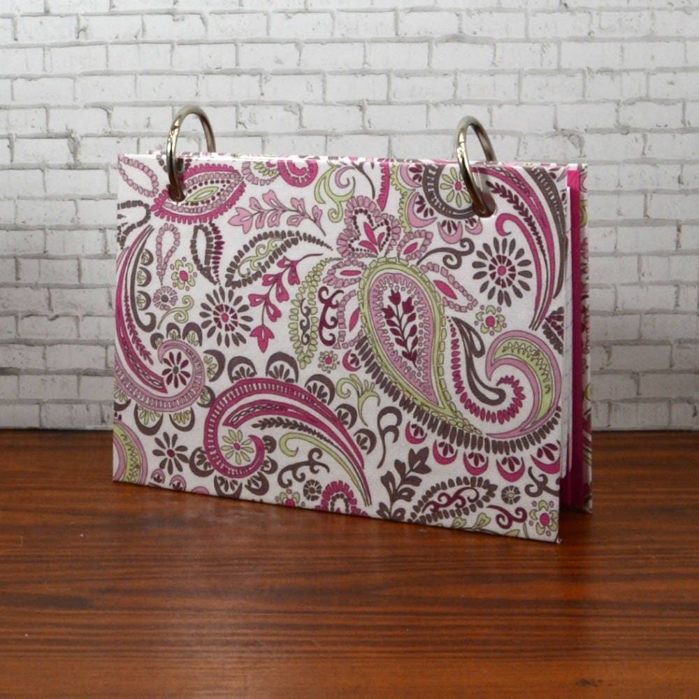 3 x 5 or 4 x 6 index card binder pink paisley mini note Etsy