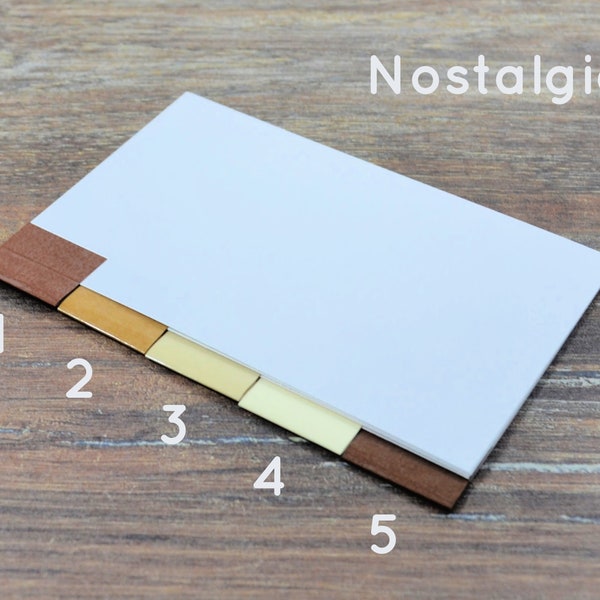 5 NOSTALGIA blank tab dividers for index card binder, recipe card storage bin, mix or solids, 3 x 5 or 4 x 6, with or without holes