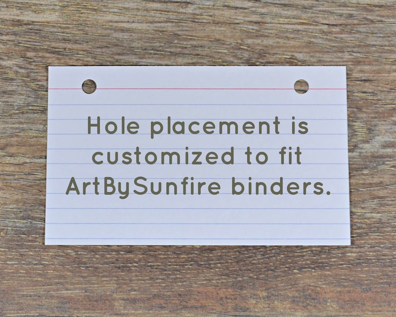 Index Cards Blank and Lined Refills Punched Holes for Etsy