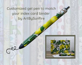 Gel Pen to Match your Index Card Binder, Lemon Tree, Medium Point 0.7 mm, Refillable Black Ink