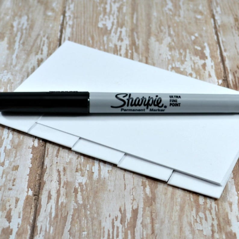 WHITE 5 or 30 blank tab divider sets for index card binder or Etsy