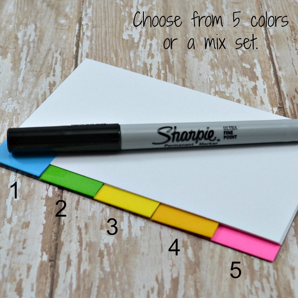 BRIGHTS 5 or 30 blank tab dividers for index card binder Etsy