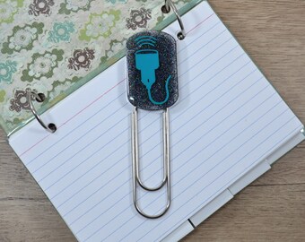 Sonographer Probe Jumbo Paperclip Bookmark, Index Card Binder Clip, Medical Nursing Student, Gift for Book Lover