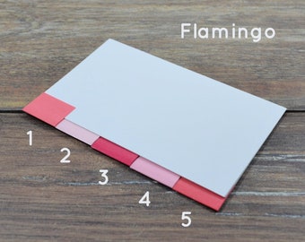 5 FAMINGO blank tab dividers for index card binder, recipe card storage bin, mix or solids, 3 x 5 or 4 x 6, with or without holes