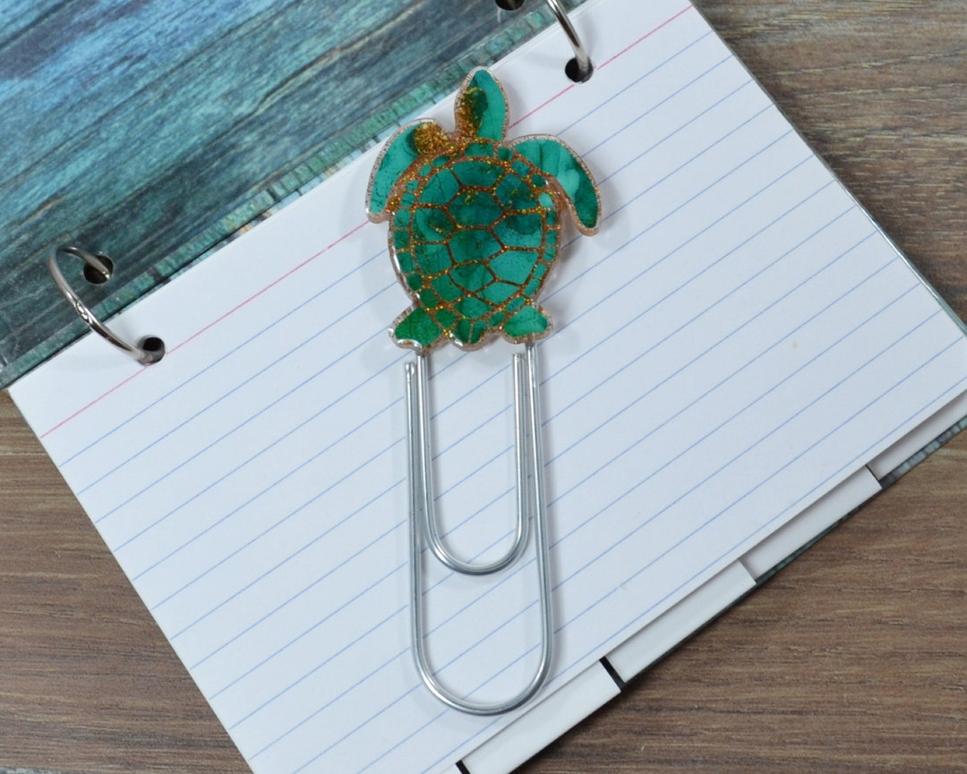 Sea Turtle Jumbo Paperclip Bookmark, Marine Animals, Crustaceans, Ocean