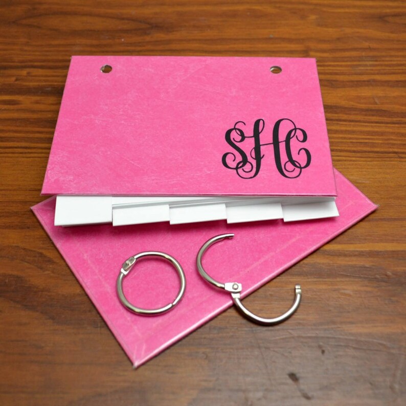 Index Card Binders Initial Monogram Personalized Journal Etsy