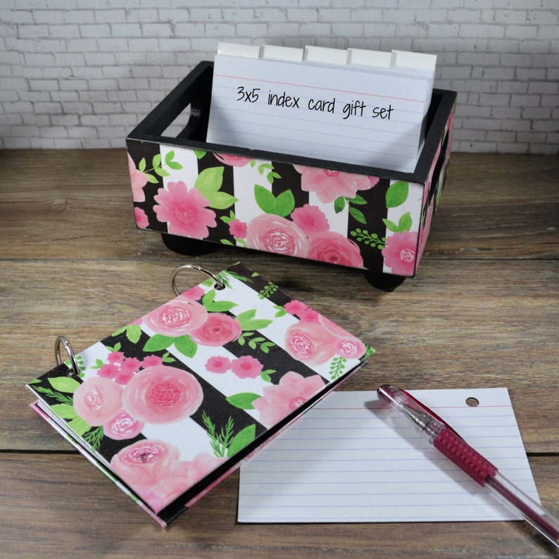 Index Card Binder Desk Organizer Set for School Office or Etsy