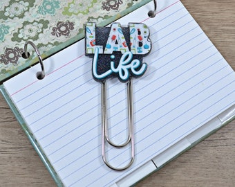 Lab Life Jumbo Paperclip Bookmark, Medical Print, Index Card Binder Clip, Med Student, Gift for Book Lover