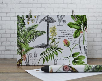 Index Card Binder, Laminated Hardcover, Botanical Design, Gardening Notes, Matching Gel Pen and Band Available