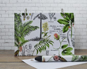 Index Card Binder, Laminated Hardcover, Botanical Design, Gardening Notes