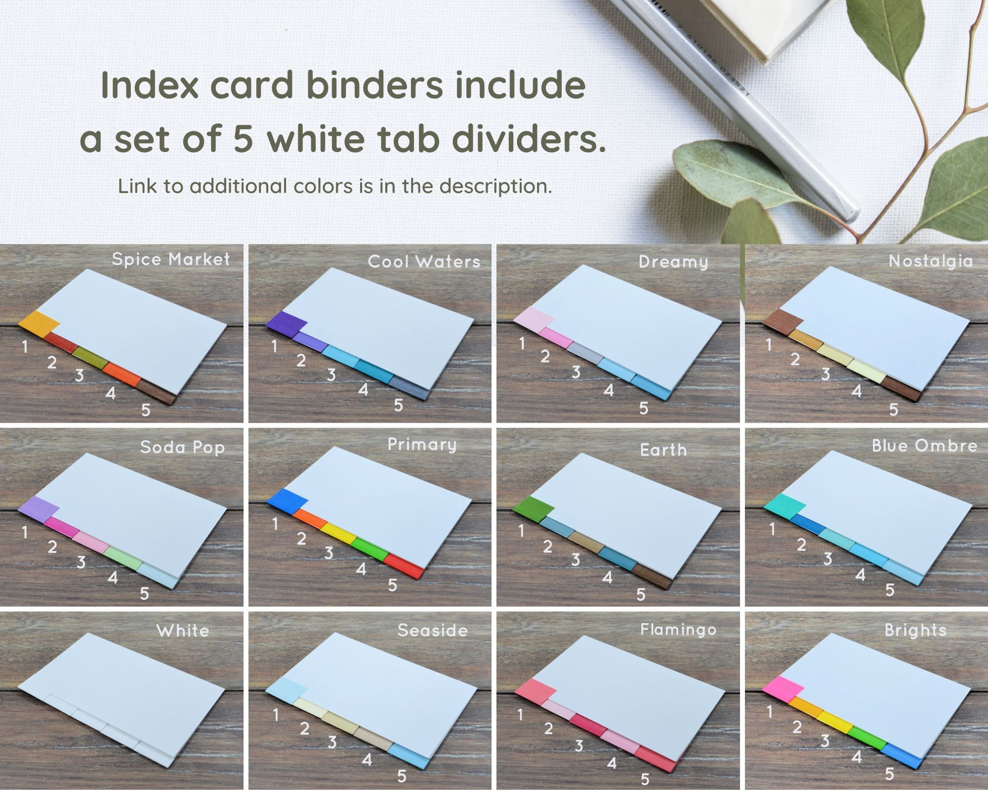 Index Card Binder, Personalized Note Organizer With Tab Dividers