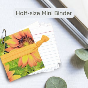 Mini Half Size Index Card Binder, Organize Writer Notes, Flashcards, Password Holder 3 image 2