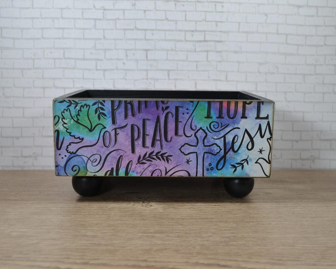 Christian Storage Bin for Home Decoration, Bible Memory Card Organizer ...