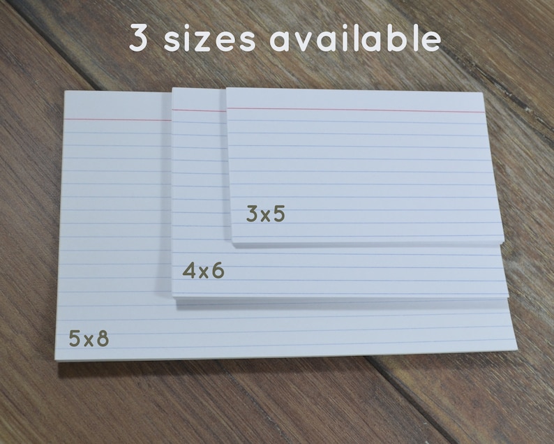 Index Cards Blank and Lined Refills Punched Holes for Etsy