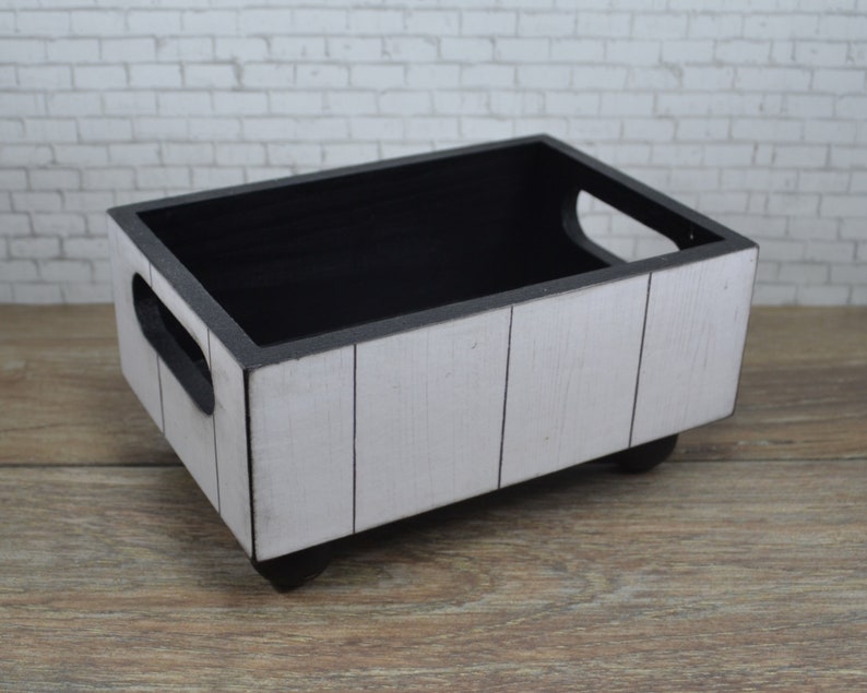 Storage Bin, Faux Ship Lap Design, Index Card Desk Organizer, Kitchen Recipe Holder image 3