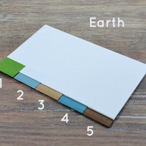 30 EARTH blank tab dividers for index card binders, recipe card storage bins, mix or solid tabs, 3 x 5 or 4 x 6, with or without holes