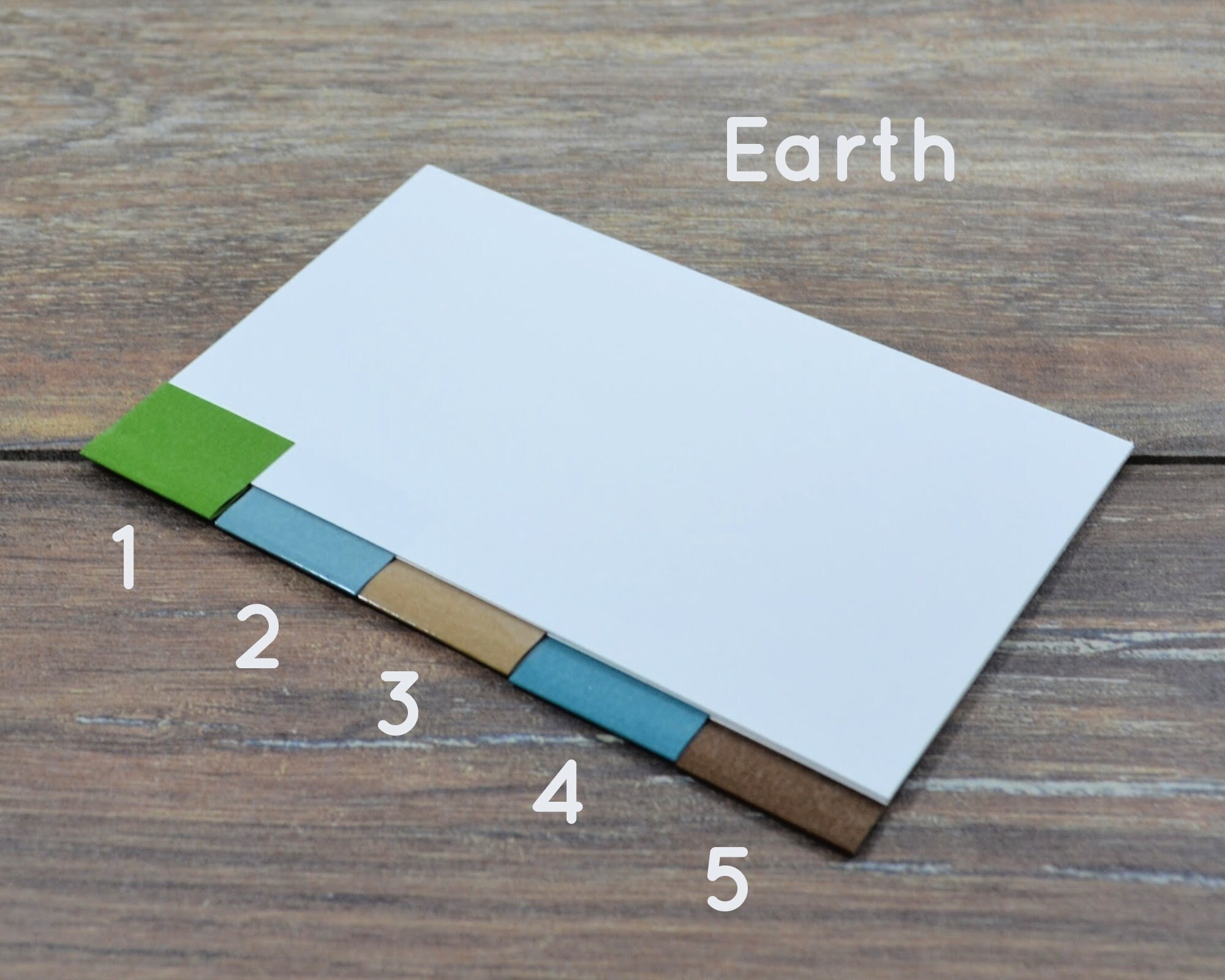 5 EARTH blank tab dividers for index card binders recipe card Etsy