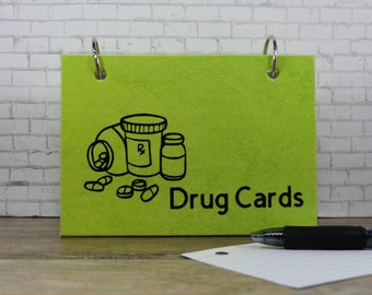 Clinical Nursing Index Card Binder, Drug Cards