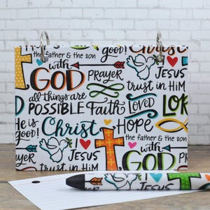 Faith Words Index Card Binder, Journal for Scripture Memory, Bible Study Planner, Prayer Request, Bible Verses, Easter Gift,