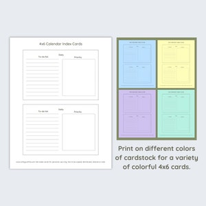 Printable 4x6 Calendar Set, Daily Notes, Weekly Schedules, and Monthly ...
