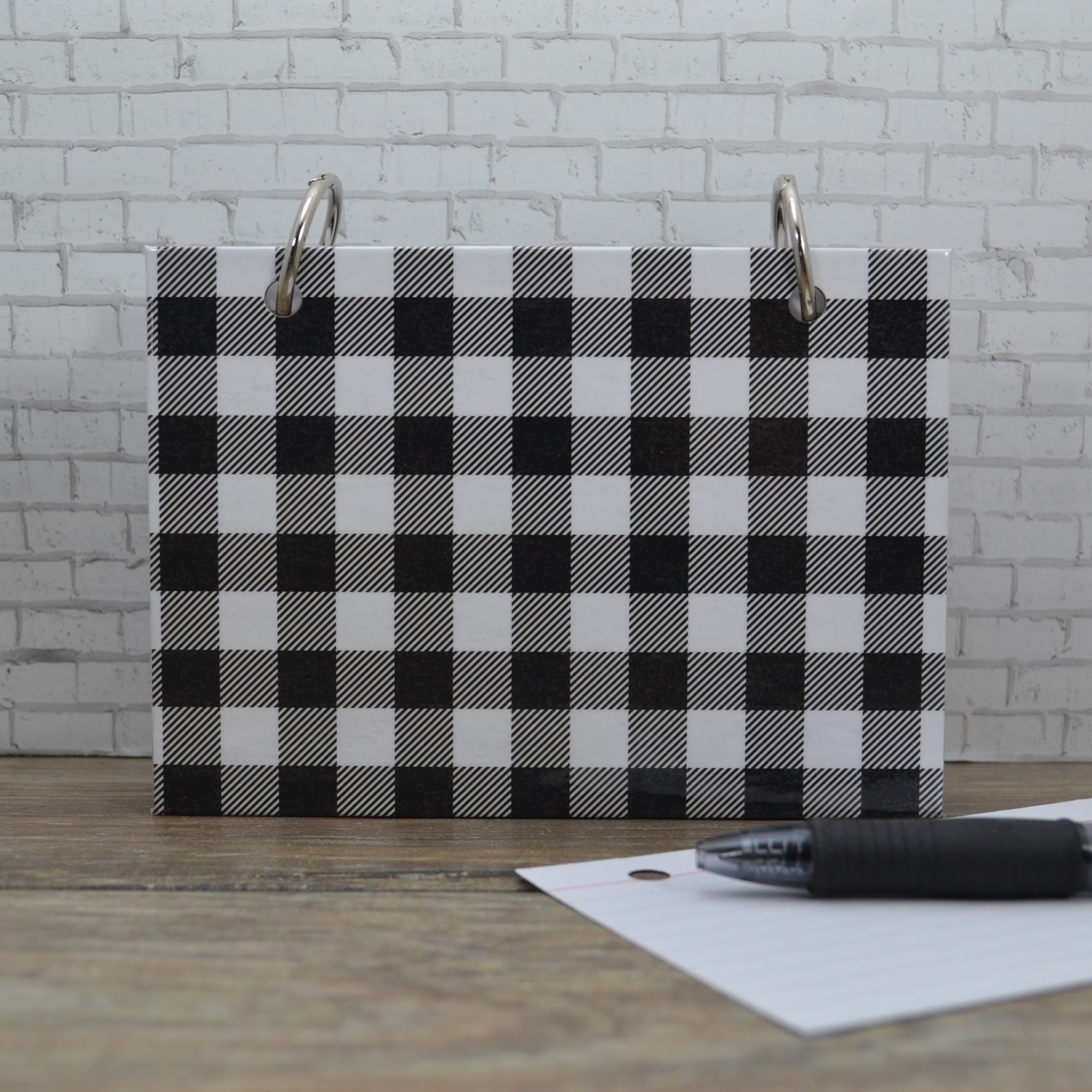 Index Card Binder, Buffalo Plaid, Planning Journal or Address Book, Homeschooling Notes