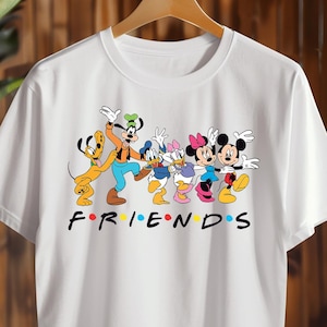 Camiseta combinando Disney Friends, camiseta Mickey Minnie Donald Pateta Daisy Pluto, camiseta engraçada do esquadrão de desenho animado, roupa de férias para o grupo de melhores amigos