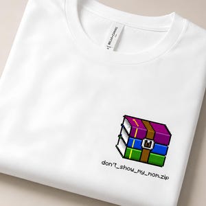 Funny Hidden Zip File Shirt, Retro WinRAR Meme Tee, Nostalgic 90s Computer Sweatshirt