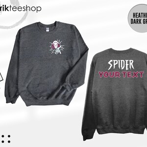 Custom Spider Gwen Shirt, Personalized Spiderman Sweatshirt, Matching Mom and Daughter Tee, Girls Spider Birthday Outfit, Custom Name Tee image 18