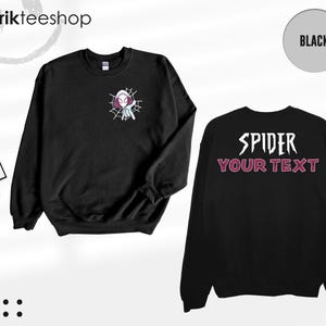Custom Spider Gwen Shirt, Personalized Spiderman Sweatshirt, Matching Mom and Daughter Tee, Girls Spider Birthday Outfit, Custom Name Tee image 14
