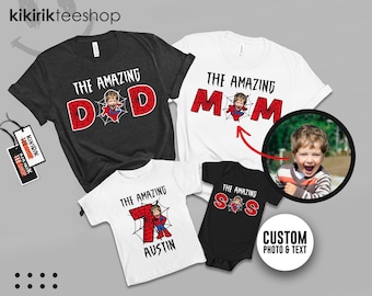 Camiseta personalizada de "El increíble cumpleañero", camisetas familiares de araña, camisetas de papá araña y mamá araña, camisetas familiares a juego, camiseta de cumpleaños de araña para niño
