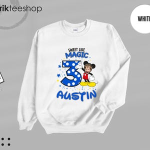 Custom Mickey Mouse Birthday Shirt, Custom Photo Boy Tee, Disney Family Trip Sweatshirt, Custom Age Party Tee, Mickey Face Custom Shirt image 13