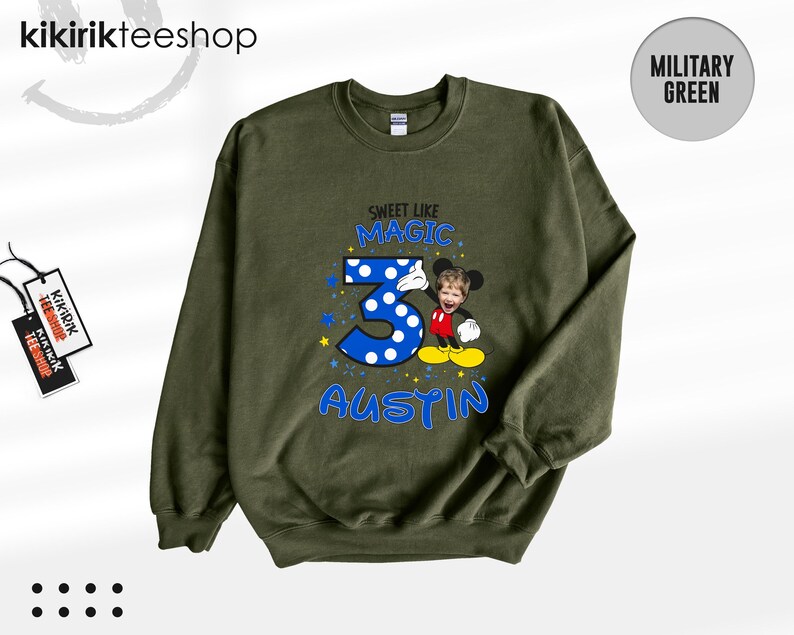 Custom Mickey Mouse Birthday Shirt, Custom Photo Boy Tee, Disney Family Trip Sweatshirt, Custom Age Party Tee, Mickey Face Custom Shirt image 18