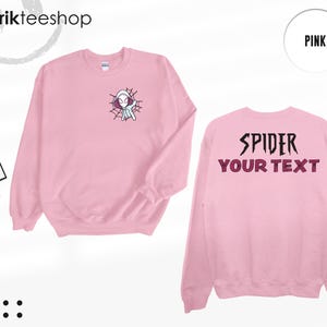 Custom Spider Gwen Shirt, Personalized Spiderman Sweatshirt, Matching Mom and Daughter Tee, Girls Spider Birthday Outfit, Custom Name Tee image 16