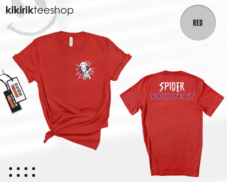 Custom Spider Gwen Shirt, Personalized Spiderman Sweatshirt, Matching Mom and Daughter Tee, Girls Spider Birthday Outfit, Custom Name Tee image 6