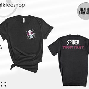 Custom Spider Gwen Shirt, Personalized Spiderman Sweatshirt, Matching Mom and Daughter Tee, Girls Spider Birthday Outfit, Custom Name Tee image 8